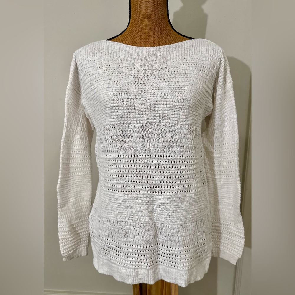 Women's Old Navy Textured Knit Pullover Sweater‎ Off White Medium